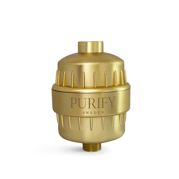 Purify duschfilter i guld – tar bort klor och kalk"
