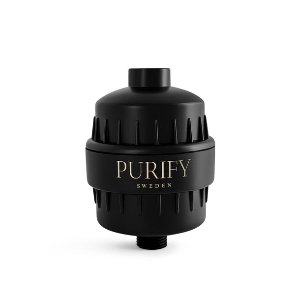 Purify duschfilter i svart – tar bort klor och kalk"