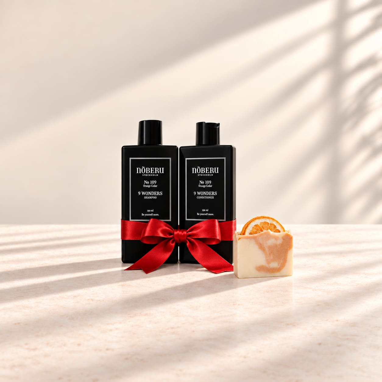 Noberu Schampo + Balsam + handgjord tvål Paket